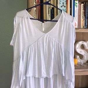 Hi low free people light blue flowy shirt xs